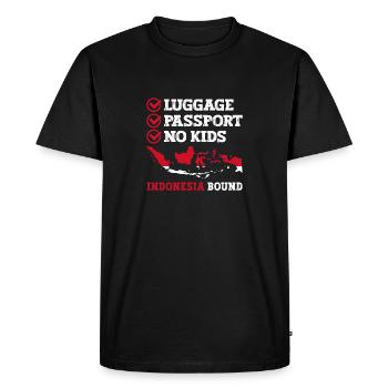 Passeport bagage Pas d’enfants Indonésie Bound Vacances - T-shirt Premium bio Homme - noir - Devant - Nico (187cm)