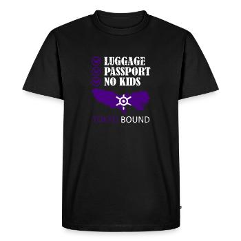 Passeport bagage Pas d’enfants Tokyo Bound Vacation Trip - T-shirt Premium bio Homme - noir - Devant - Nico (187cm)