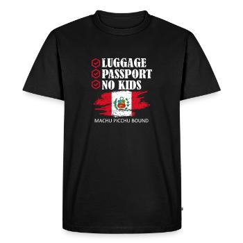Luggage Passport Machu Picchu Bound Holiday Trip - Men's Premium Organic T-Shirt - black - Front - Nico (187cm)