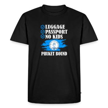 Passeport bagages Pas d’enfants Phuket Bound Holiday Trip - T-shirt Premium bio Homme - noir - Devant - Nico (187cm)
