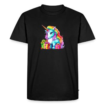 I Love Unicorns - Funny Unicorn Christmas Design - Men's Premium Organic T-Shirt - black - Front - Nico (187cm)