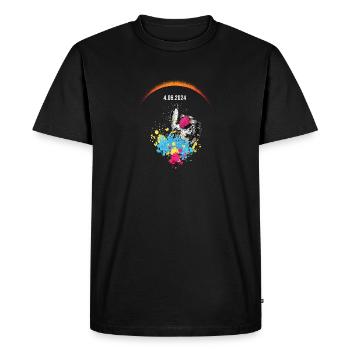 Amérique Totalité Printemps 4.08.24 Total Solaire - T-shirt Premium bio Homme - noir - Devant - Nico (187cm)