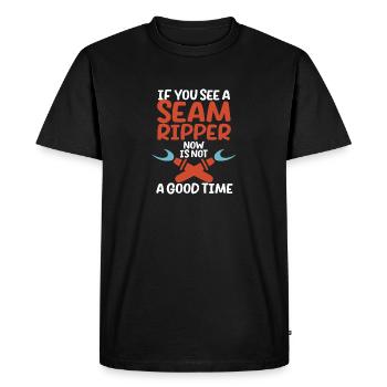 If you see a seam ripper, there is now no - Men's Premium Organic T-Shirt - black - Front - Nico (187cm)
