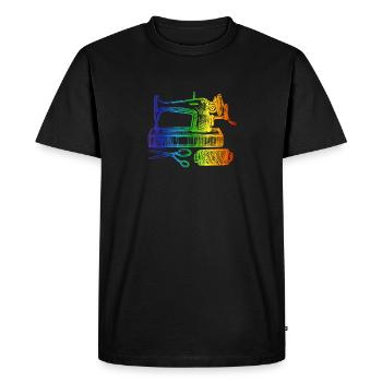 Couturière couturière de machine à coudre colorée couturière matelassée - T-shirt Premium bio Homme - noir - Devant - Nico (187cm)