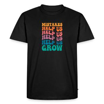 Groovy Growth Mindset - Mistakes Help Us Grow - Men's Premium Organic T-Shirt - black - Front - Nico (187cm)
