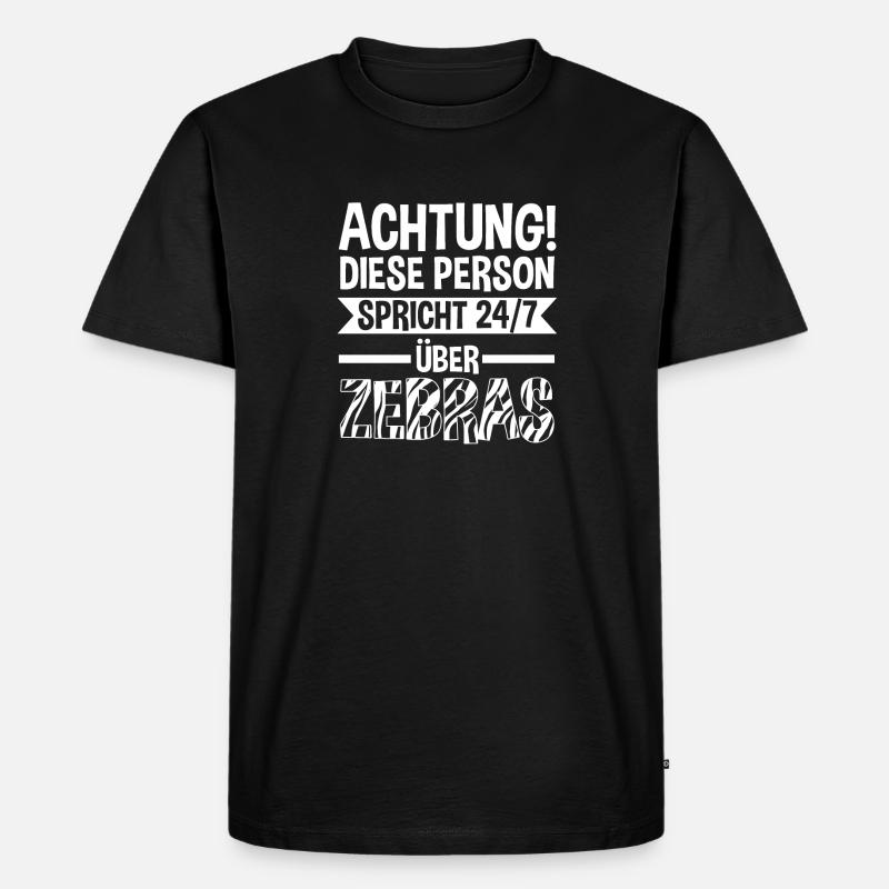 Zebra - Männer Premium Bio T-Shirt - Schwarz