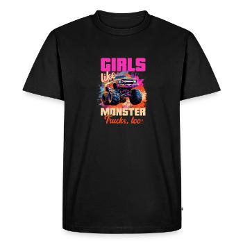 Girls Like Trucks Retro Race Big Monster Vintage - Men's Premium Organic T-Shirt - black - Front - Nico (187cm)