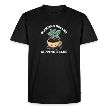 planting dreams sliping beans - Men's Premium Organic T-Shirt - black - Front - Nico (187cm)