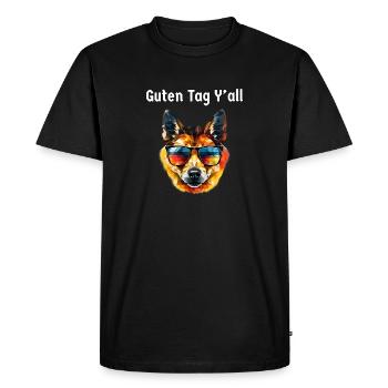 GOOD DAY EVERYONE: Radiate Positivity and Brighte - Men's Premium Organic T-Shirt - black - Front - Nico (187cm)