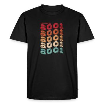 Vintage 2001 Cadeaux Légende pour 22 ans - 22ème - T-shirt Premium bio Homme - noir - Devant - Nico (187cm)