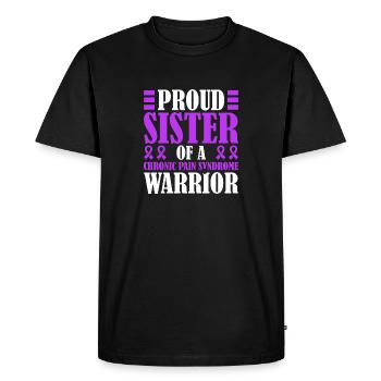 Fière sœur d’un guerrier atteint de maladie chronique - T-shirt Premium bio Homme - noir - Devant - Nico (187cm)
