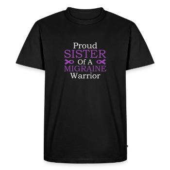 Proud sister of a migraine warrior - Men's Premium Organic T-Shirt - black - Front - Nico (187cm)