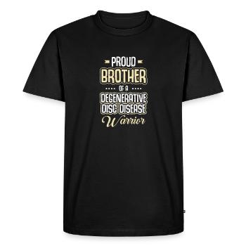 Proud brother of a warrior with degenerative - Men's Premium Organic T-Shirt - black - Front - Nico (187cm)