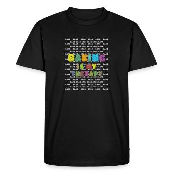 La pâtisserie est ma thérapie - T-shirt Premium bio Homme - noir - Devant - Nico (187cm)