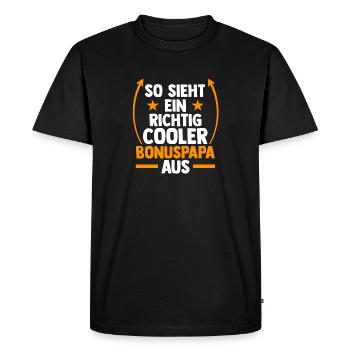 Stiefvater Stiefpapa Bonuspapa - Männer Premium Bio T-Shirt - Schwarz - Vorne - Nico (187cm)