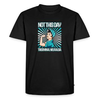Pas aujourd’hui Névralgie du trijumeau - Sensibilisation à - T-shirt Premium bio Homme - noir - Devant - Nico (187cm)