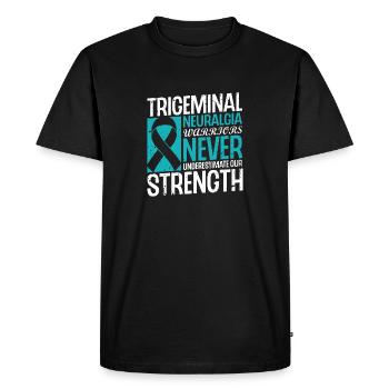 Les guerriers de la névralgie du trijumeau nous sous-estiment - T-shirt Premium bio Homme - noir - Devant - Nico (187cm)