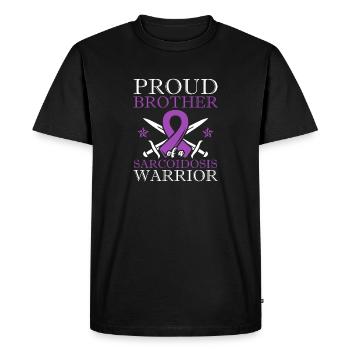 Proud brother of a sarcoidosis warrior - Men's Premium Organic T-Shirt - black - Front - Nico (187cm)