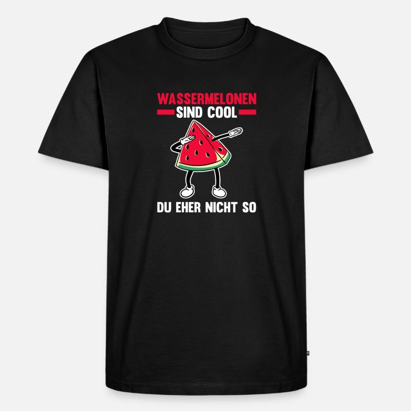 Früchte Wassermelone - Männer Premium Bio T-Shirt - Schwarz