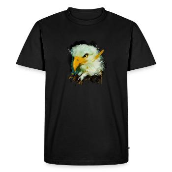 Eagle Head Bird of Prey Falcon Bird Eagle - Men's Premium Organic T-Shirt - black - Front - Nico (187cm)