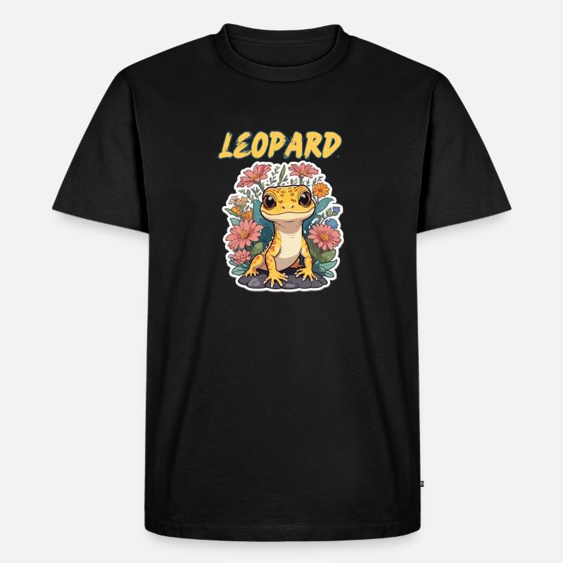 Leopard-Eidechse Gecko - Männer Premium Bio T-Shirt - Schwarz