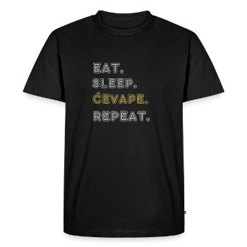 Eat. Sleep. Cevape. Repeat - Men's Premium Organic T-Shirt - black - Front - Nico (187cm)