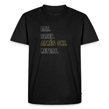 Après-ski - T-shirt Premium bio Homme - noir - Devant - Nico (187cm)