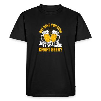Mais avez-vous déjà goûté à la bière artisanale ? Infusion artisanale - T-shirt Premium bio Homme - noir - Devant - Nico (187cm)