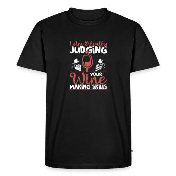 I Am Silently Judging Your Wine Making Skills Vint - Men's Premium Organic T-Shirt - black - Front - Nico (187cm)