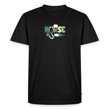 Infirmière Stéthoscope Médecine Irlandais - T-shirt Premium bio Homme - noir - Devant - Nico (187cm)