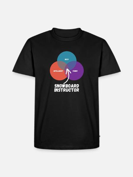 Snowboard Lehrer Snowboardlehrer - Männer Premium Bio T-Shirt - Schwarz