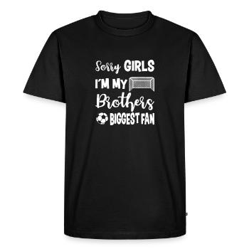 Soccer Sister Le plus grand fan Petite sœur - T-shirt Premium bio Homme - noir - Devant - Nico (187cm)