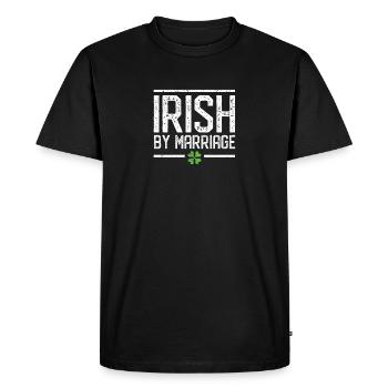 Irish By Marriage St. Patrick's Day Shamrock Green - Men's Premium Organic T-Shirt - black - Front - Nico (187cm)