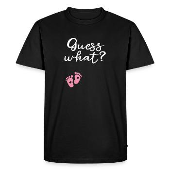 Devinez ce que la femme annonce de grossesse - T-shirt Premium bio Homme - noir - Devant - Nico (187cm)