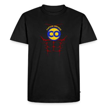 Drôle Capitaine Obvious Super-héros Halloween Costume - T-shirt Premium bio Homme - noir - Devant - Nico (187cm)