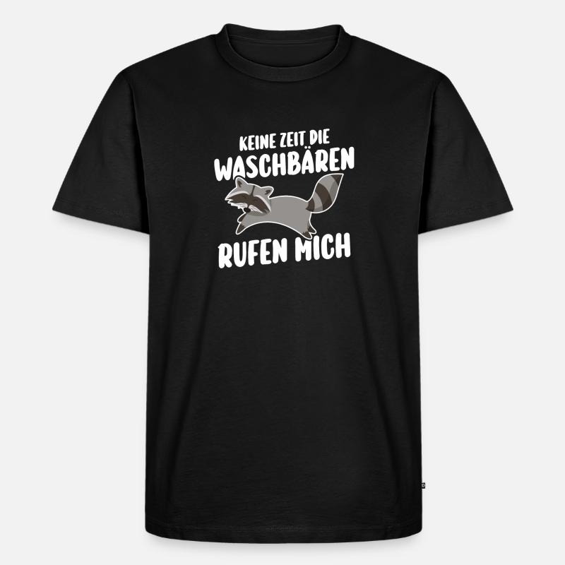 Waschbär - Männer Premium Bio T-Shirt - Schwarz