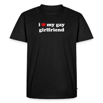 J’aime ma relation LGBTQ avec ma petite amie gay - T-shirt Premium bio Homme - noir - Devant - Nico (187cm)