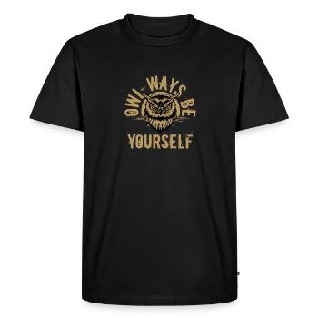 Owl-ways Soyez vous-même Oiseau nocturne Oiseaux de nuit - T-shirt Premium bio Homme - noir - Devant - Nico (187cm)