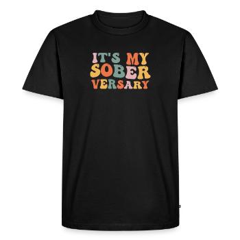 Sobriété des femmes - T-shirt Premium bio Homme - noir - Devant - Nico (187cm)