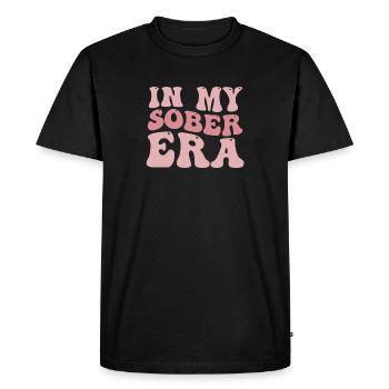 Femmes Sobriété Sobre Récupération Groovy Ondulé Rétro - T-shirt Premium bio Homme - noir - Devant - Nico (187cm)