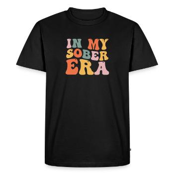 Femmes Sobriété Sobre Récupération Groovy Ondulé Rétro - T-shirt Premium bio Homme - noir - Devant - Nico (187cm)