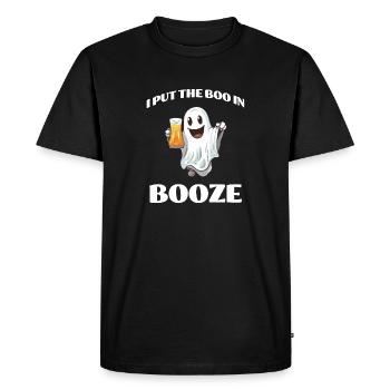 Drôle de consommation d’Halloween - T-shirt Premium bio Homme - noir - Devant - Nico (187cm)