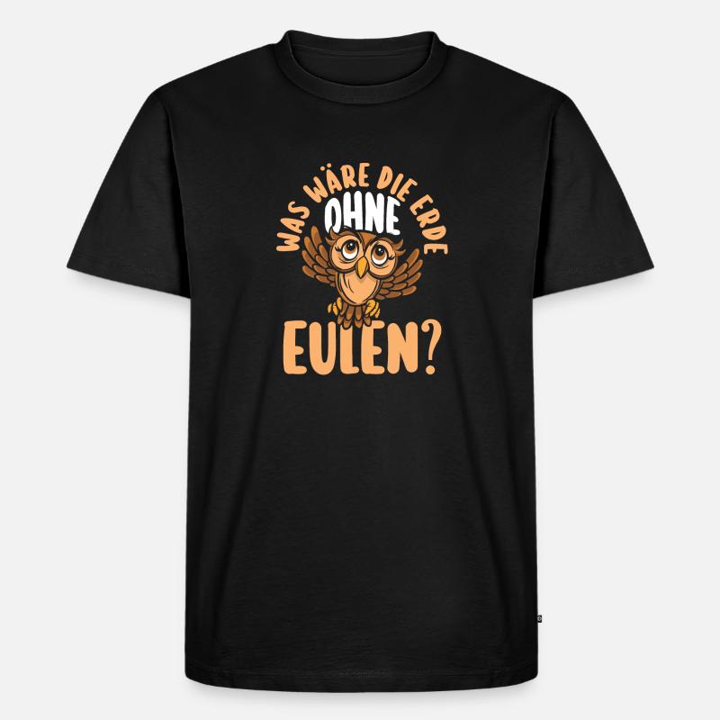 Eulen - Männer Premium Bio T-Shirt - Schwarz