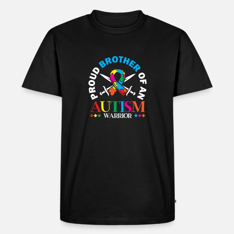 Stolzer Bruder Eines Autismus-kriegers - Männer Premium Bio T-Shirt - Schwarz