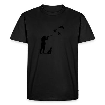 Quail Hunting Bird Men Hunter Dog - Men's Premium Organic T-Shirt - black - Front - Nico (187cm)