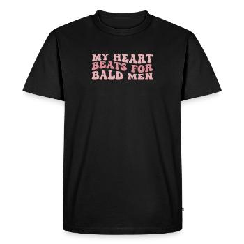 Hommes chauves Petite amie Femme Femmes. - T-shirt Premium bio Homme - noir - Devant - Nico (187cm)
