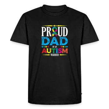 Proud father of an autism warrior spectrum - Men's Premium Organic T-Shirt - black - Front - Nico (187cm)