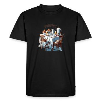Table de petit-déjeuner nature morte - T-shirt Premium bio Homme - noir - Devant - Nico (187cm)