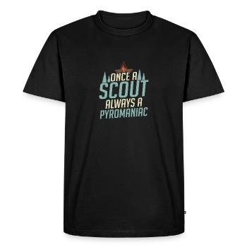 Flame Keeper Scout: Pyromaniac at Heart Tee - Men's Premium Organic T-Shirt - black - Front - Nico (187cm)