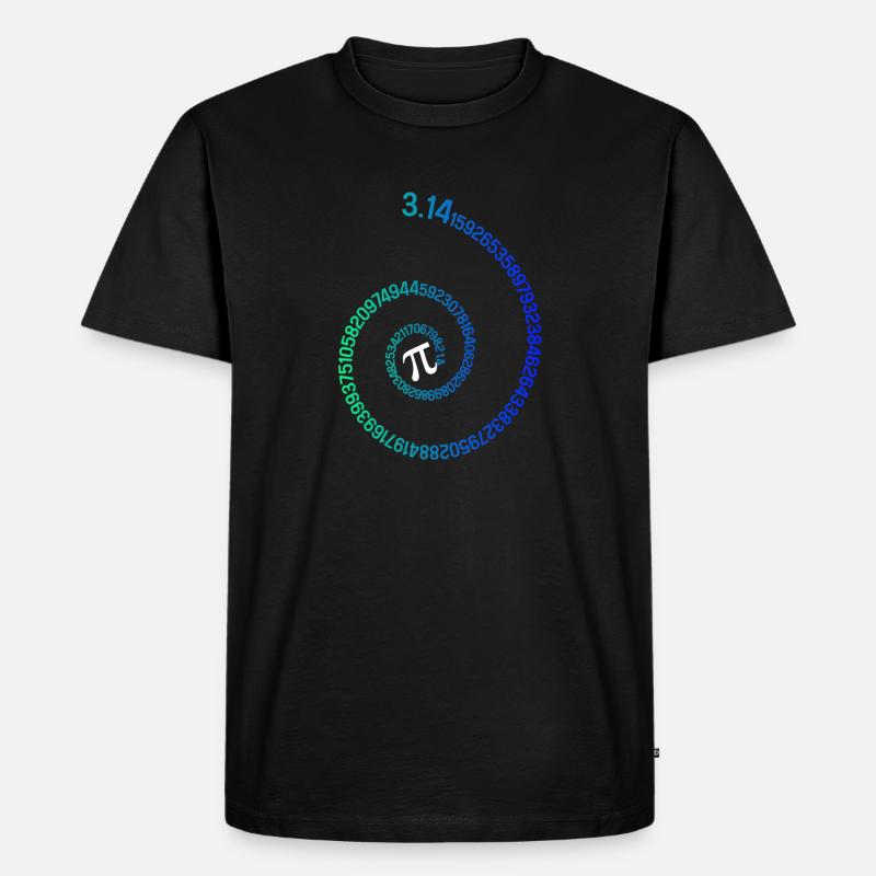 Pi Spiral Novelty Math Geek 3.14 Pi Day - Männer Premium Bio T-Shirt - Schwarz